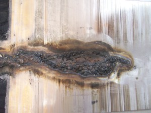 Self welded crack from a customer.
